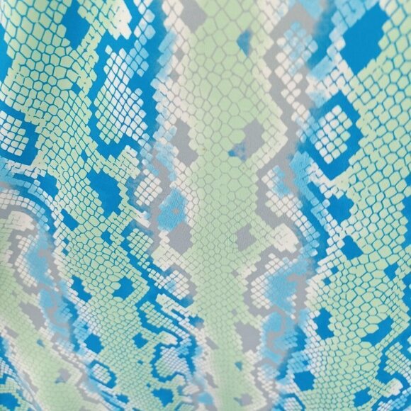 Jean-Pierre Klifa Snakeskin Print Sheath Dress Blue & Green Women's XXL Preppy - Picture 5 of 10